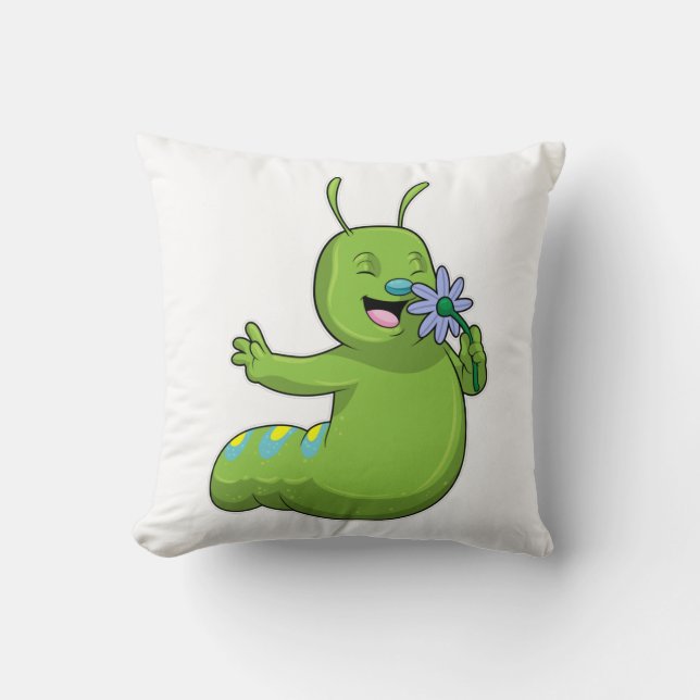Caterpillar with Flower Daisy Cushion (Front)