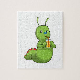 Caterpillar with Glass of Orange juice Jigsaw Puzzle
