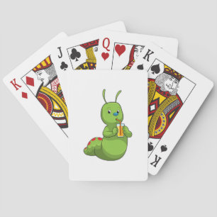 Caterpillar with Glass of Orange juice Playing Cards