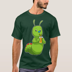 Caterpillar with Glass of Orange juice T-Shirt