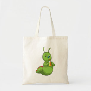 Caterpillar with Glass of Orange juice Tote Bag