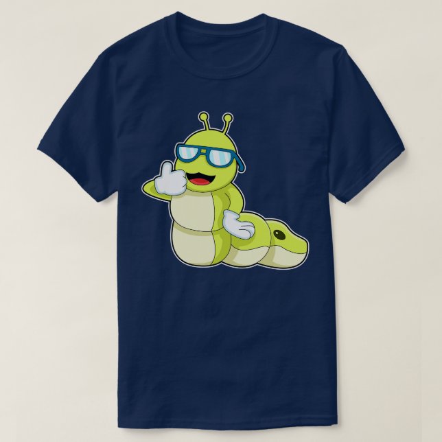 Caterpillar with Glasses T-Shirt (Design Front)