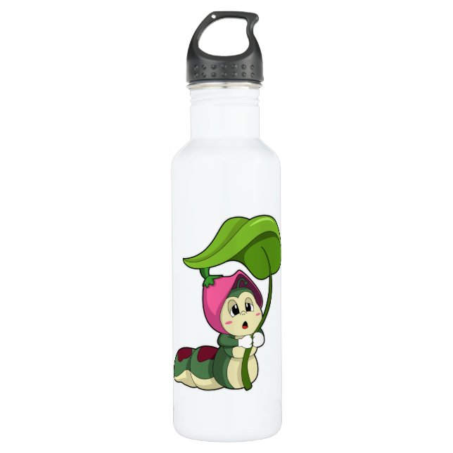 Caterpillar with Leaf 710 Ml Water Bottle (Front)