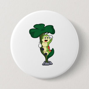 Caterpillar with Leaf 7.5 Cm Round Badge