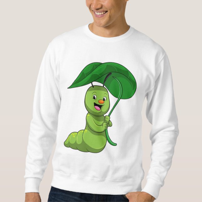 Caterpillar with Leaf as Parasol Sweatshirt (Front)