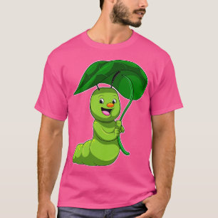 Caterpillar with Leaf as Parasol T-Shirt