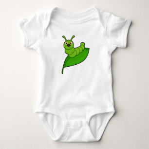 Caterpillar with Leaf Baby Bodysuit