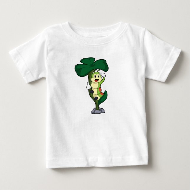 Caterpillar with Leaf Baby T-Shirt (Front)