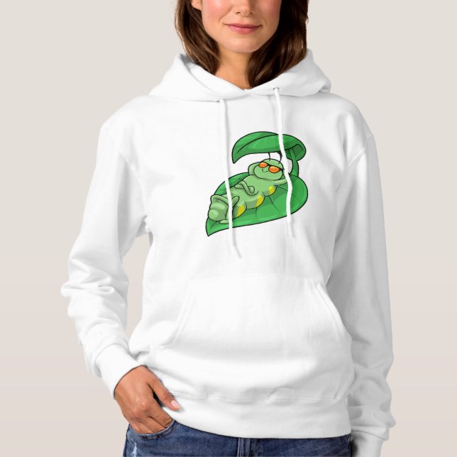 Caterpillar with Leaf Hoodie (Front)