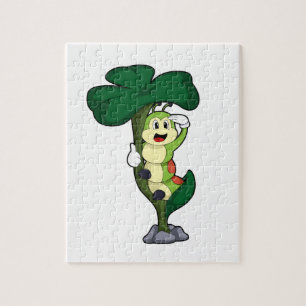 Caterpillar with Leaf Jigsaw Puzzle