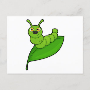 Caterpillar with Leaf Postcard
