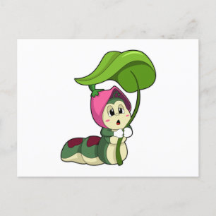 Caterpillar with Leaf Postcard