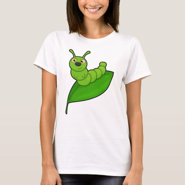 Caterpillar with Leaf T-Shirt (Front)