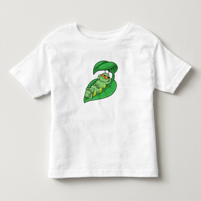 Caterpillar with Leaf Toddler T-Shirt (Front)