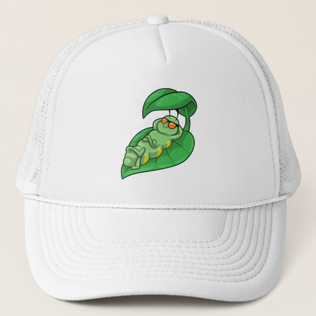 Caterpillar with Leaf Trucker Hat (Front)