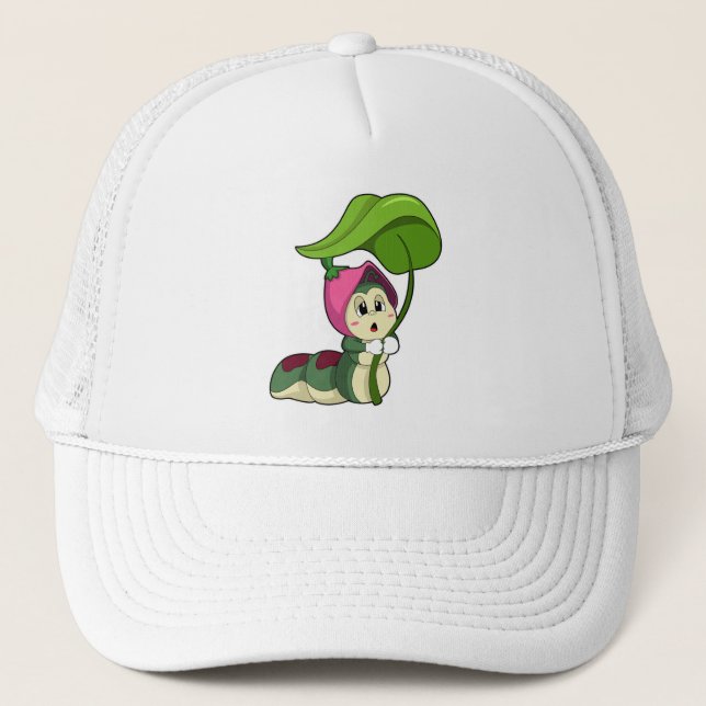 Caterpillar with Leaf Trucker Hat (Front)