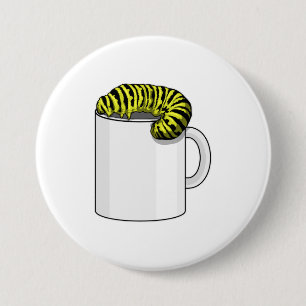 Caterpillar with Mug 7.5 Cm Round Badge