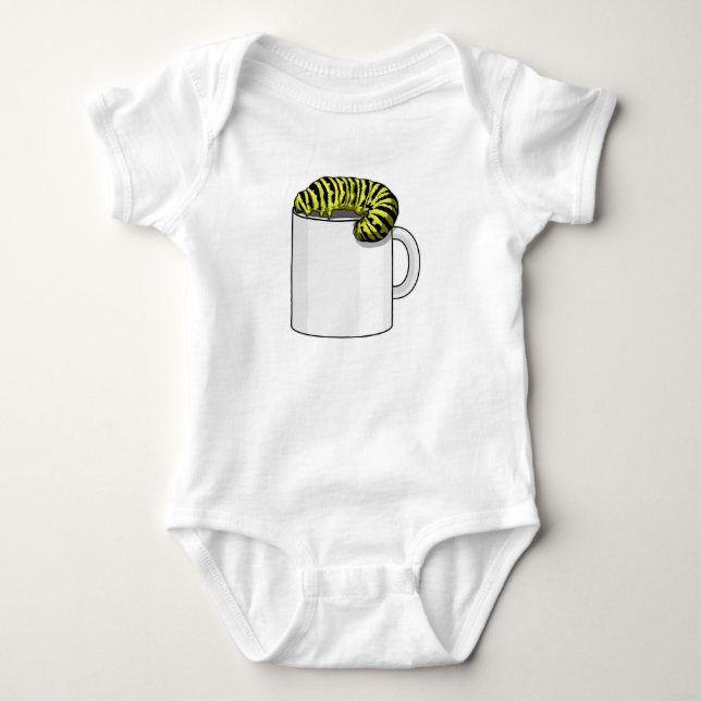 Caterpillar with Mug Baby Bodysuit (Front)