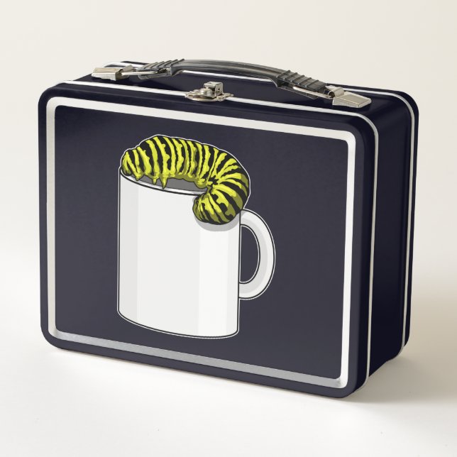 Caterpillar with Mug Metal Lunch Box (Front)