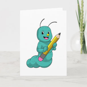 Caterpillar with Pencil Card