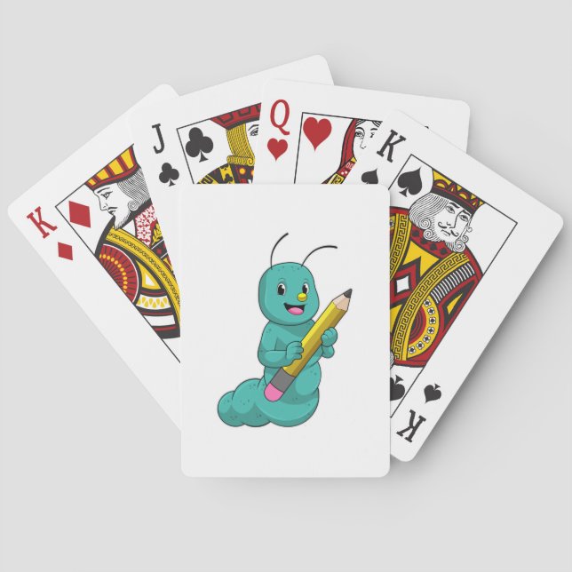 Caterpillar with Pencil Playing Cards (Back)