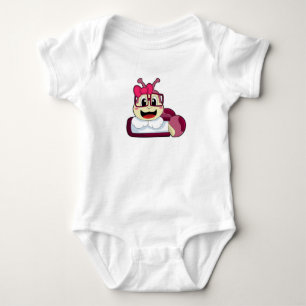 Caterpillar with Ribbon Baby Bodysuit