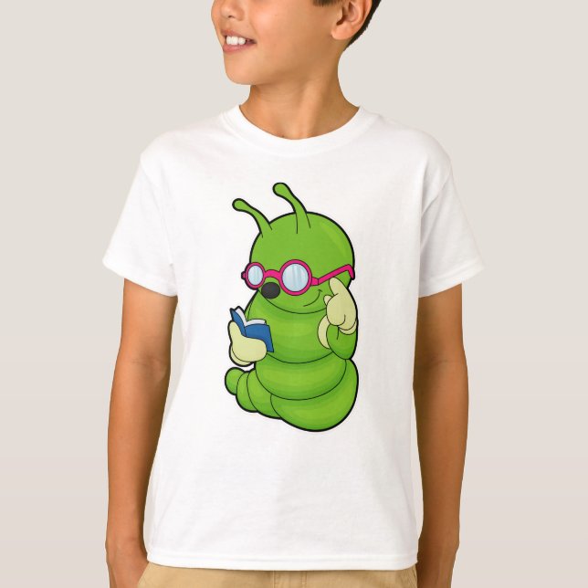 Caterpillar with Sunglasses & Book T-Shirt (Front)