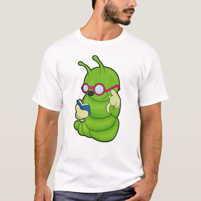 Caterpillar with Sunglasses & Book T-Shirt (Front)