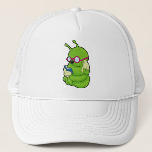 Caterpillar with Sunglasses & Book Trucker Hat