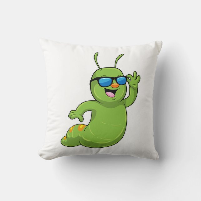 Caterpillar with Sunglasses Cushion (Front)