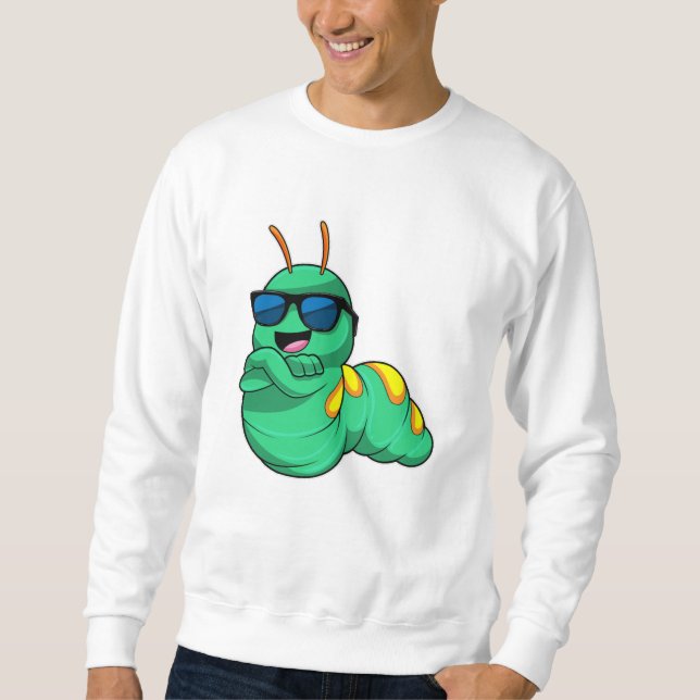 Caterpillar with Sunglasses Sweatshirt (Front)
