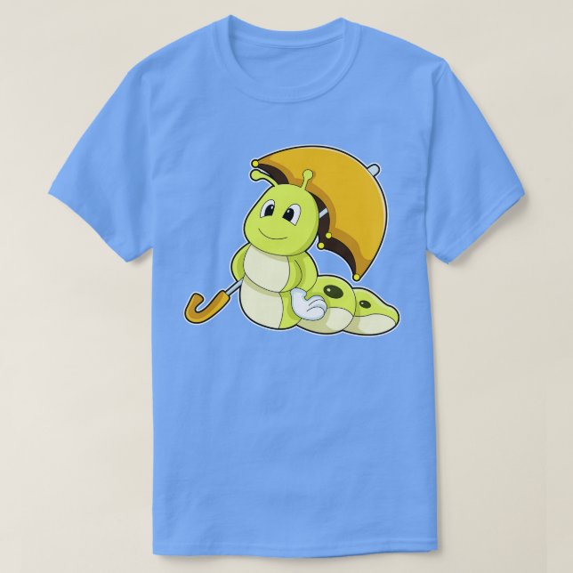 Caterpillar with Umbrella T-Shirt (Design Front)