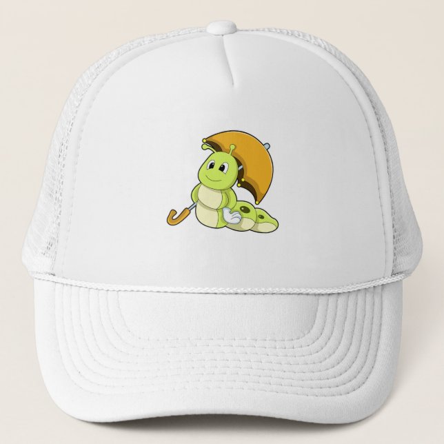 Caterpillar with Umbrella Trucker Hat (Front)