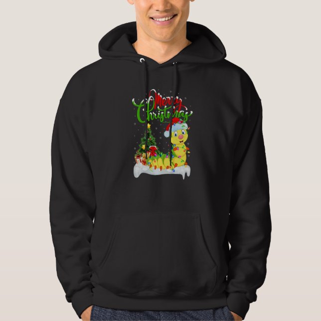 Caterpillar  Xmas Decorations Caterpillar Christma Hoodie (Front)