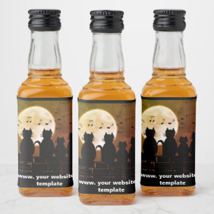 caterwauling ,Cats in the moonlight. Personalise Liquor Bottle Label