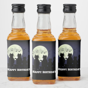 caterwauling ,Cats in the moonlight. Personalise Liquor Bottle Label