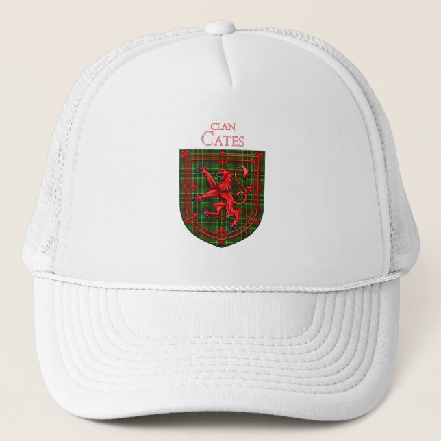 Cates Hunting Tartan Scottish Plaid Trucker Hat (Front)