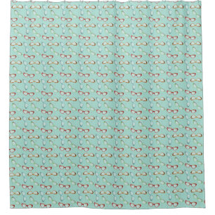 Cateye Glasses with dots Shower Curtain