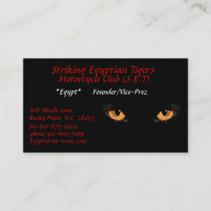 cateyes, Striking Egyptian Tigers, Motorcycle C... Business Card