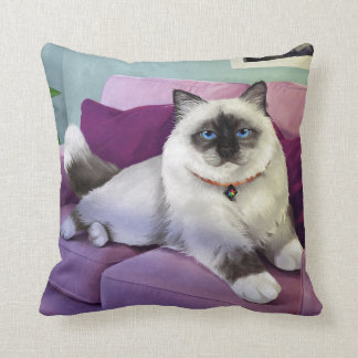 CatFans - Birman Cat Throw Cushion