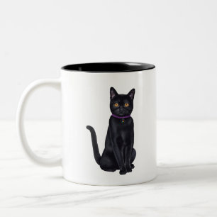CatFans - Bombay Black Cat Two-Tone Coffee Mug