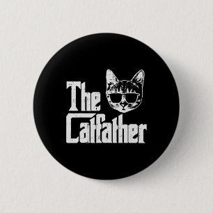 Catfather Funny Cat Dad Fathers Day Movie Pun Papa 6 Cm Round Badge