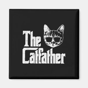 Catfather Funny Cat Dad Fathers Day Movie Pun Papa Magnet