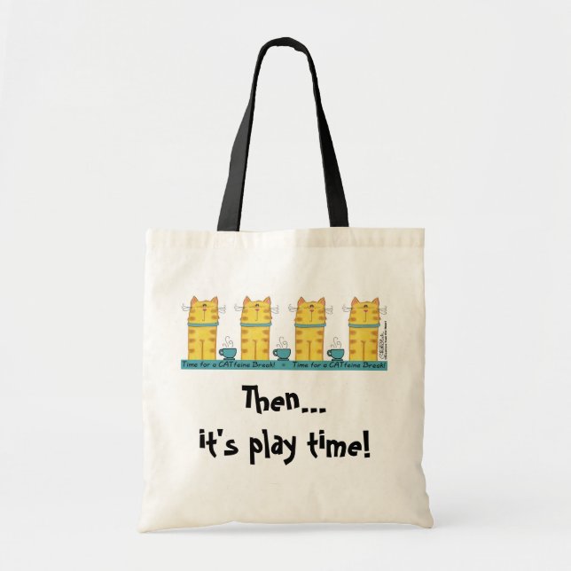 CATfeine Break Tote Bag (Front)