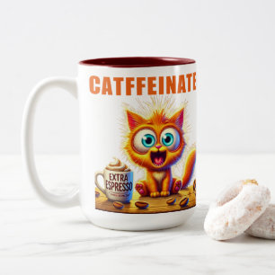 CATFFEINATED Two-Tone COFFEE MUG