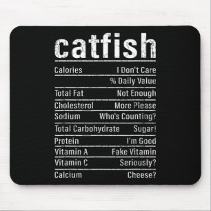 Catfish Facts Funny Fishing Lover Catfishing Graph Mouse Mat