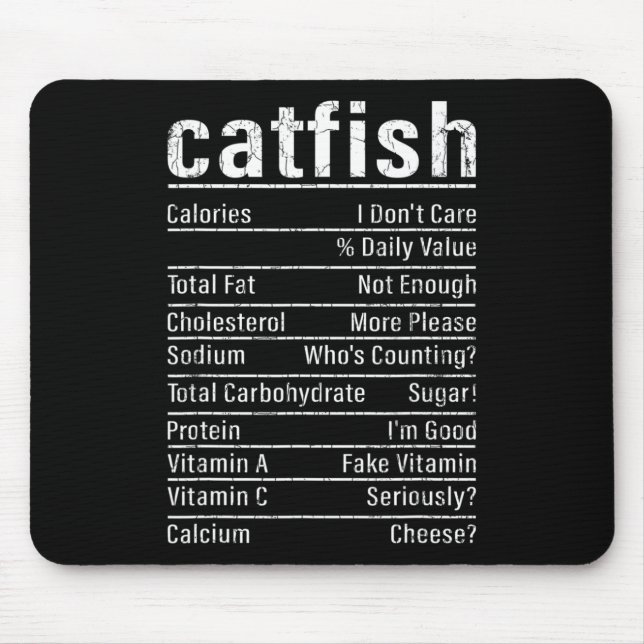 Catfish Facts Funny Fishing Lover Catfishing Graph Mouse Mat (Front)