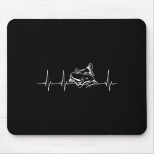 Catfish Fishing Heartbeat Mouse Mat