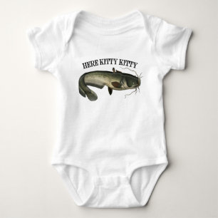 Catfish Fishing Here Kitty Kitty Baby Bodysuit