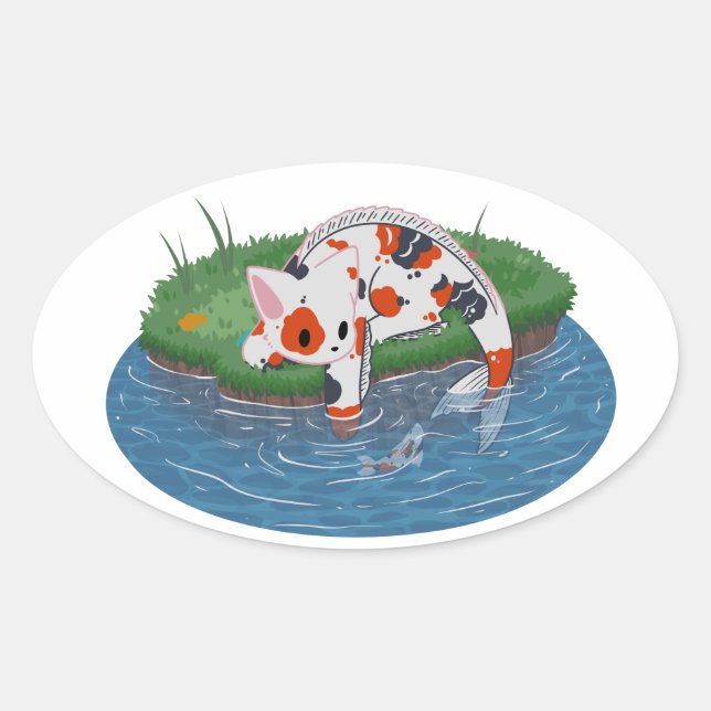 catfish oval sticker (Front)